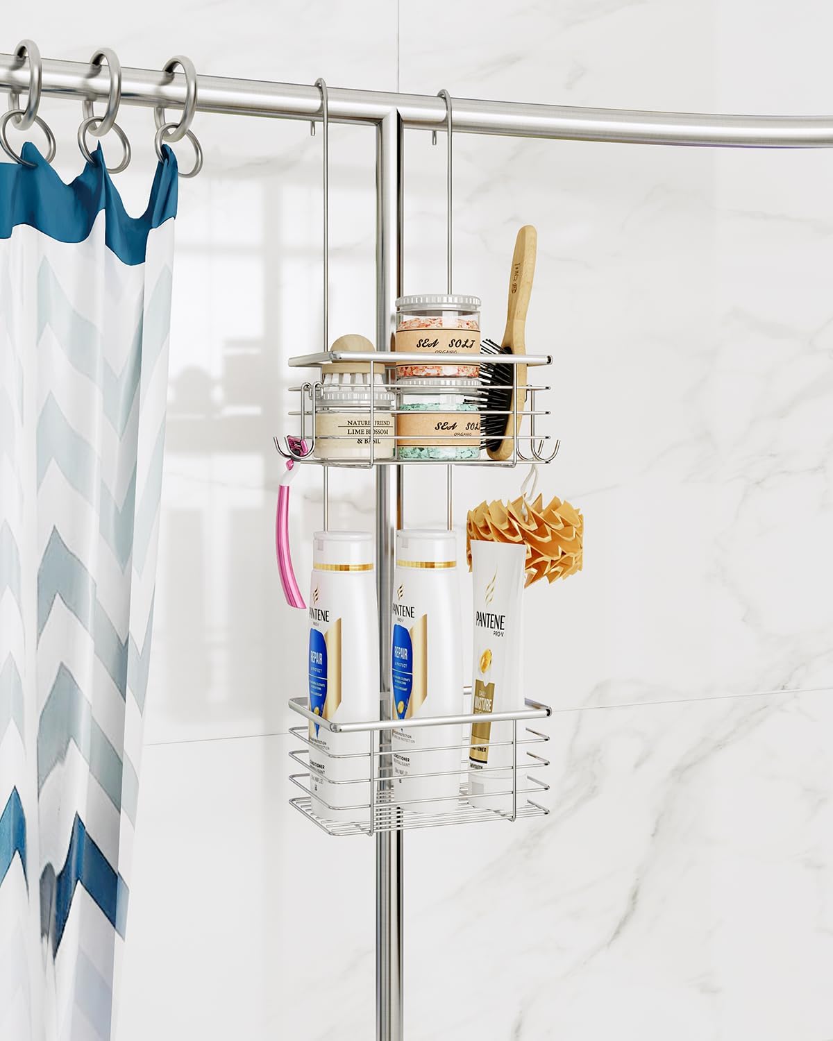 2-Tier shower caddy hanging,shower rack,small hanging bathroom organizer,bathroom door organizer,shower caddy over shower head