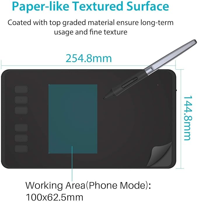 HUION Inspiroy H640P Drawing Tablet, 6x4 inch Digital Art with Battery-Free Stylus, 8192 Pen Pressure, 6 Hot Keys, Graphics Tablet for Drawing, Writing, Design, Teaching, Work with Mac, PC & Mobile