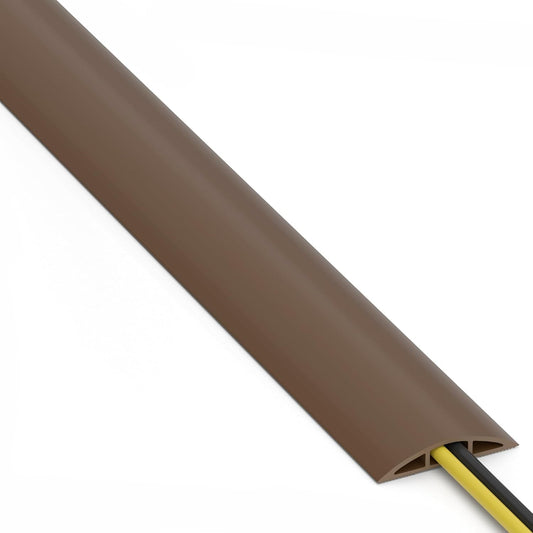ZhiYo 6ft Cord Hider Floor, Soft PVC Cord Covers for Wires on Floor, Wire Cover to Hide Extension Cords, Cable Cover Protect Cords & Prevent Trips, Cable Cavity: W0.6in x H0.32in, Vintage Coffee Brown