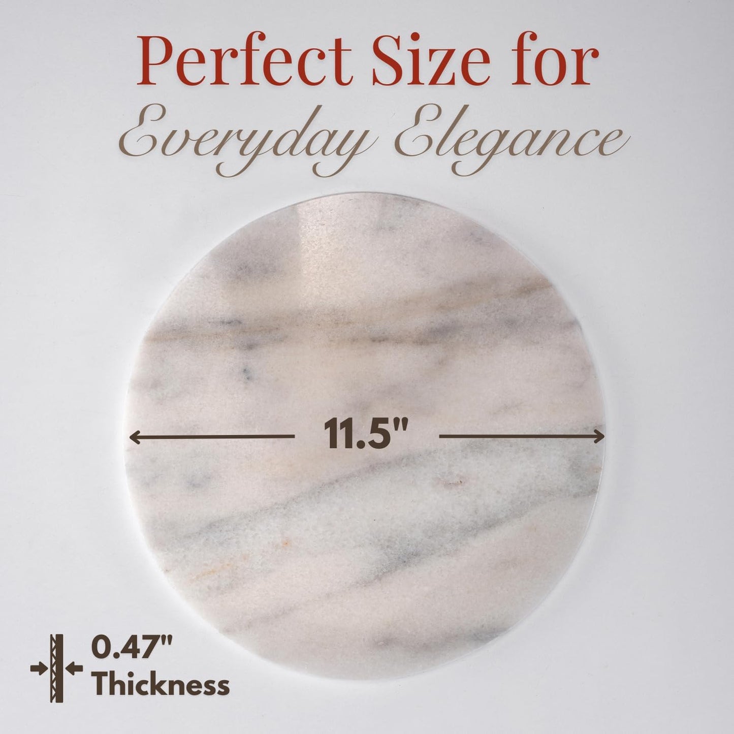 Handcrafted Marble Tray – Bathroom Counter Organizer, Jewelry Tray, Perfume Organizer & Decorative Tray for Vanity Accessories, Coffee Table Decor & Bathroom Countertop (Round, Mugla White)