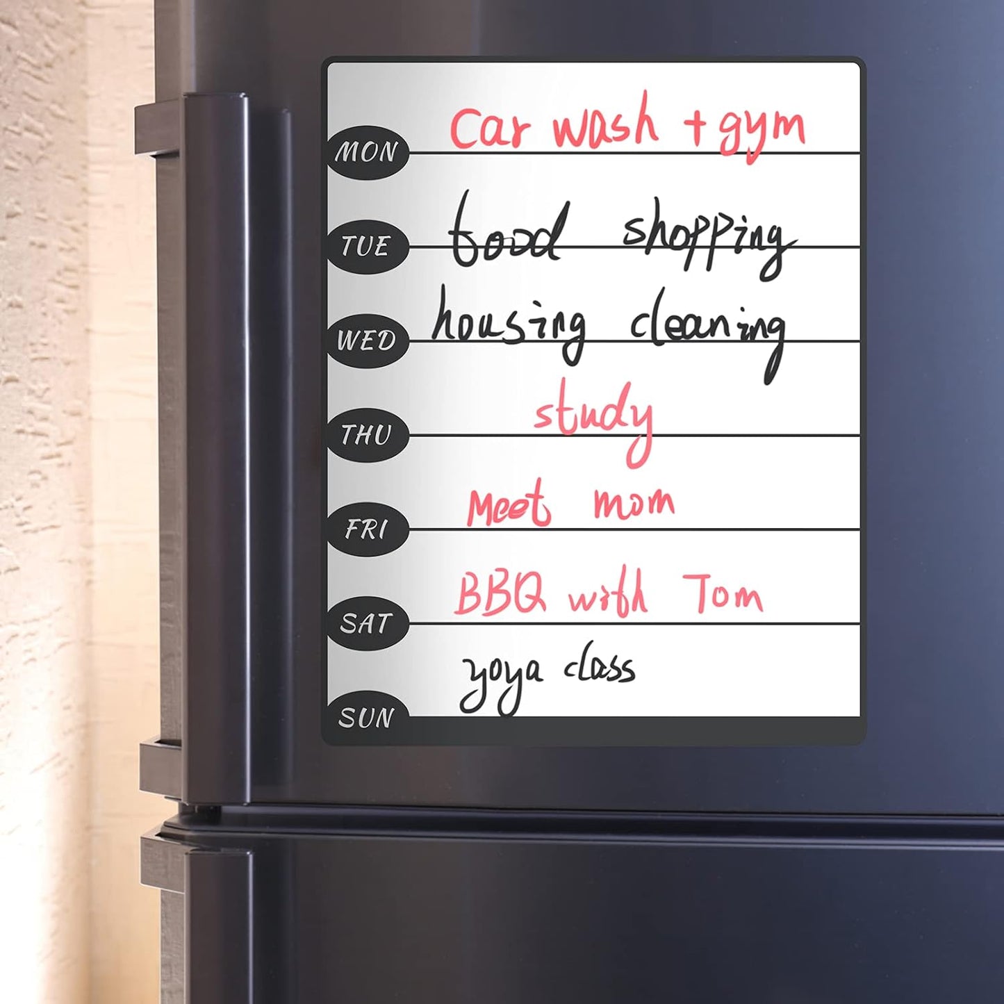 Outus 2 Pieces Magnetic Weekly Dry Erase Boards Erasable Weekly Calendars Whiteboard Planners with 2 Pieces Markers for Office School Supplies (Cute Style)