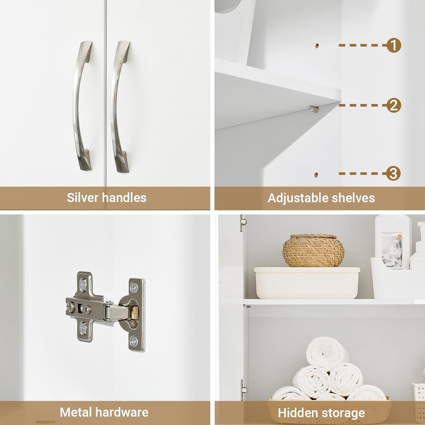 SoBuy Wall Cabinet Laundry Room Kitchen, Wall Mounted Storage Cabinet, Medicine Cabinet with Shelf, Bathroom Garage or Hallway, White, BZR200-W