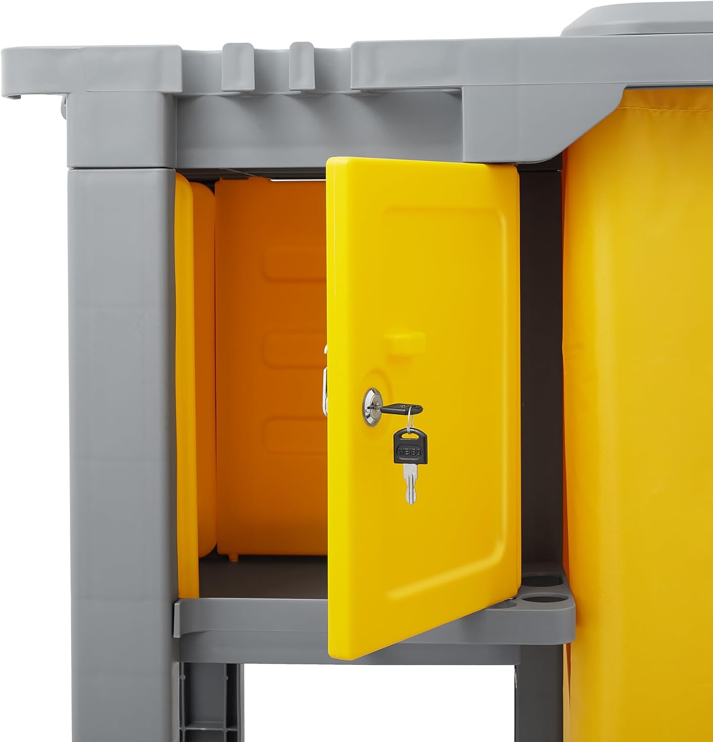 Dryser Commercial Janitorial Cleaning Cart on Wheels - Housekeeping Caddy with Key-Locking Cabinet