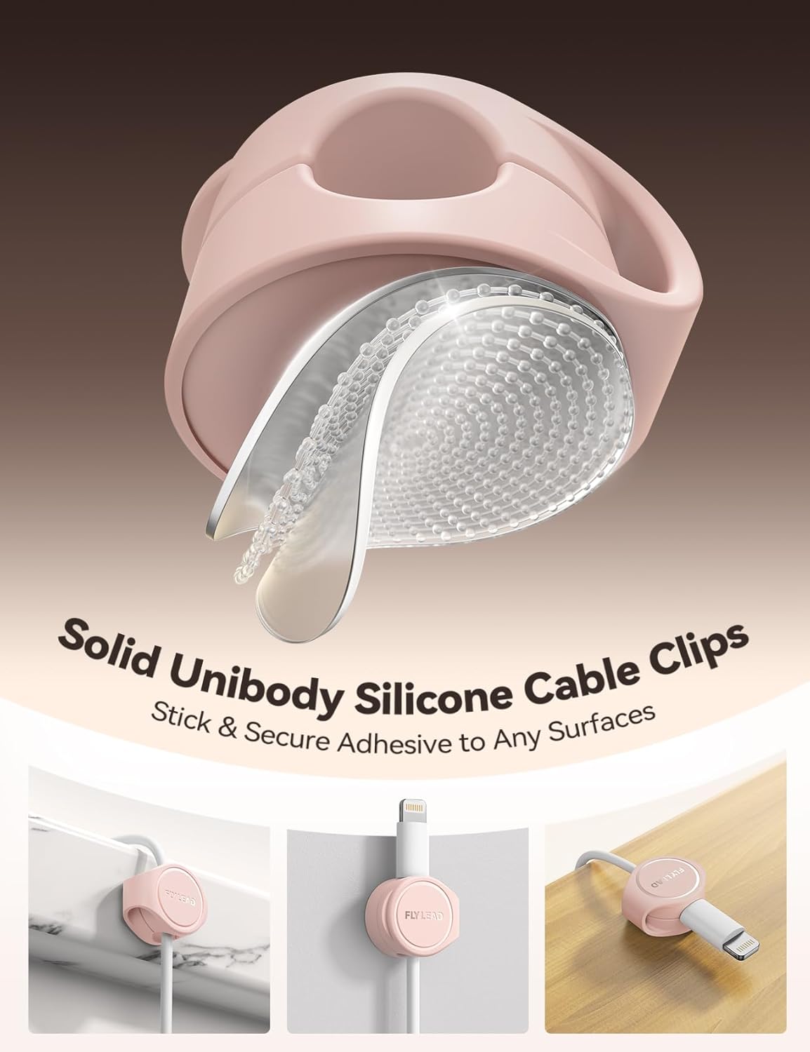 8-Pack Cord Organizer Silicone Magnetic Cable Clips [8 mm Wider Cable Accessible] Desk Wire Management, FLYLEAD Desktop Cord Holder for Nightstand, Office Workspaces Desk Organization Home Accessories