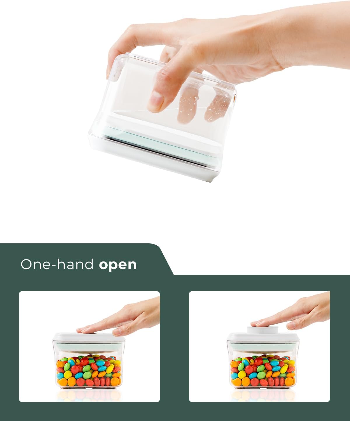 Mini Snack Container - 0.3 Qt Pop Food Storage Containers, BPA Free Small Food Containers with Lids, Food-Grade Air Tight Containers Candy Jars 320ml