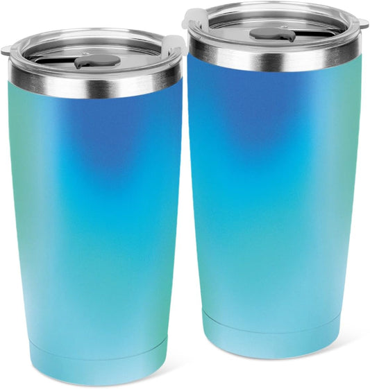 20 oz Insulated Tumbler, Tumbler with Lid Straw, Insulated Travel Coffee Mug Stainless Steel Cup for Cold Hot Drink Gift for Women Colleague Girls Christmas Birthday Friendship (Colorful Abstract)