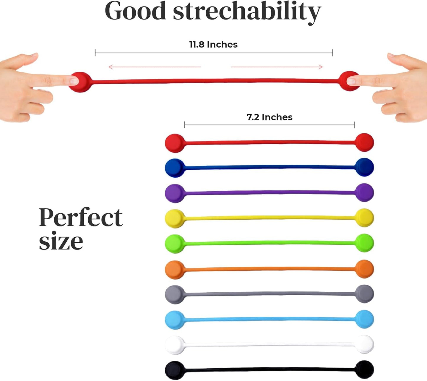 Magnetic Cable Management Organizer | 12 Pack Reusable Cable Ties & Cord Holder with Magnetic Clips | Silicone Cable Ties & Cord Keeper for Smart Home Gadgets, Assorted Colors