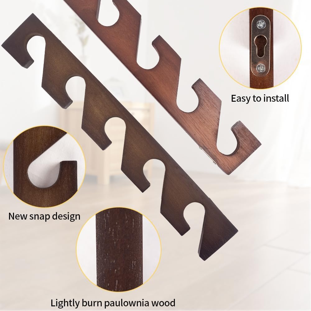 3 Pcs Hat Rack for Baseball Caps, Wall Mounted Wooden Hat Storage Organizer Hanger, Wall Vertical Hat Holder Caps Display Rack for Closet Door Bedroom Living Room Entryroom Laundry (Classic)