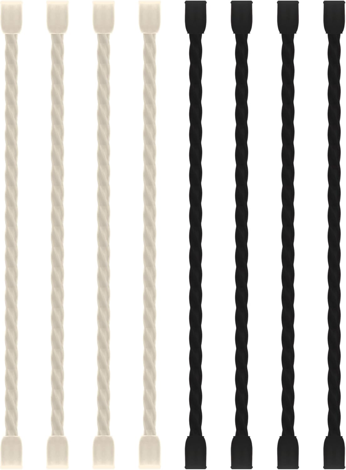 8PCS Silicone Cable Ties 6 Inch Reusable Twist Ties Steel-Core Cable Tie Straps Organizer All Purpose Bendable Cord Tie for Indoor Outdoor Bundling Holding Securing and Wrapping (Black White)