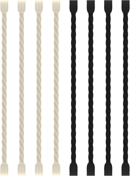 8PCS Silicone Cable Ties 6 Inch Reusable Twist Ties Steel-Core Cable Tie Straps Organizer All Purpose Bendable Cord Tie for Indoor Outdoor Bundling Holding Securing and Wrapping (Black White)