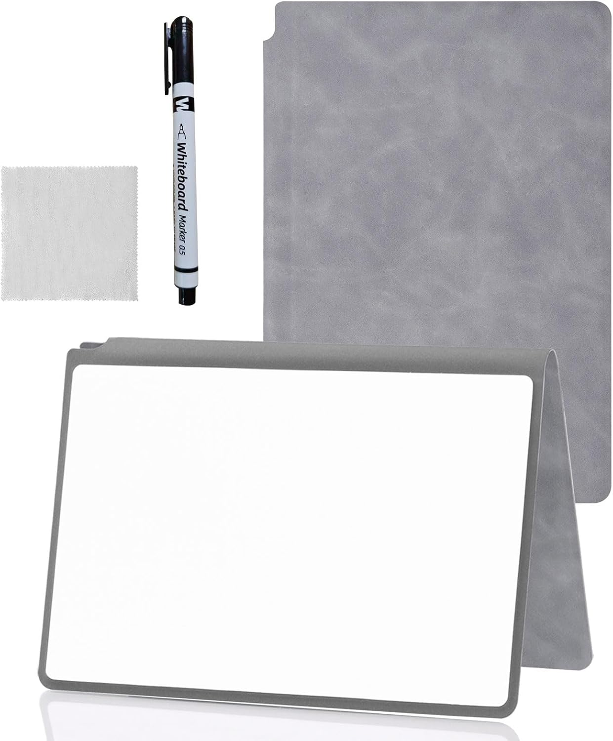 Portable Dry Erase Board,Portable White Board,Small Dry Erase Board,Foldable,Erasable,Repeatable,9.5 * 6.6 inches,for Office,Home,School,Study,Meeting(Grey)