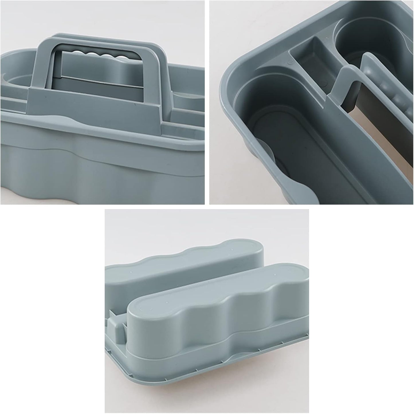 4 Packs Commercial Products Deluxe Carry Caddy, Plastic Cleaning Supplies Caddy with Handle, Gray