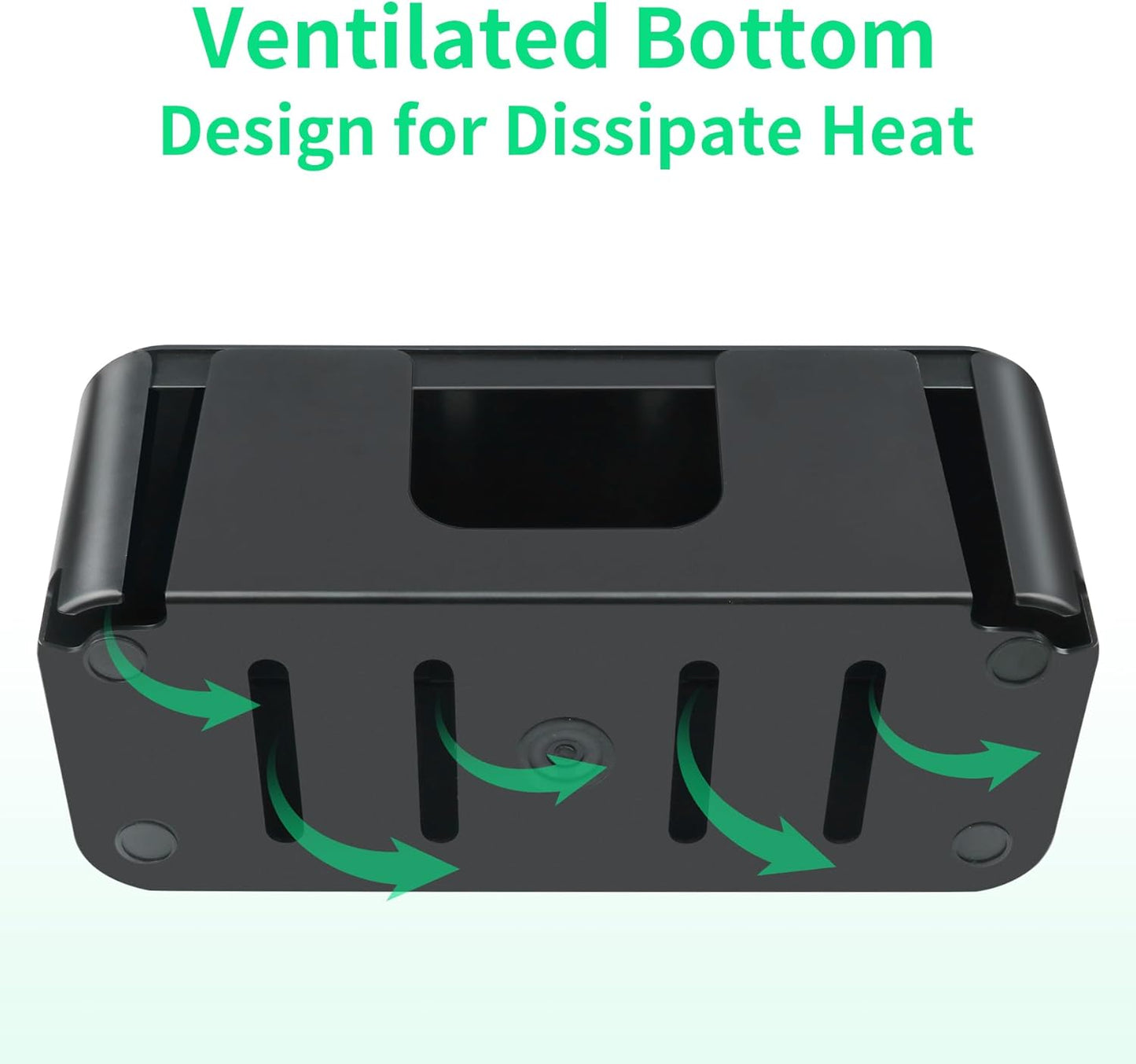 Cord Organizer Box, Cable Hider for Power Strips, Surge Protector, Extension Cord and Wire Management, Cable Management Box (2PCS/Large and Medium Size/Black)