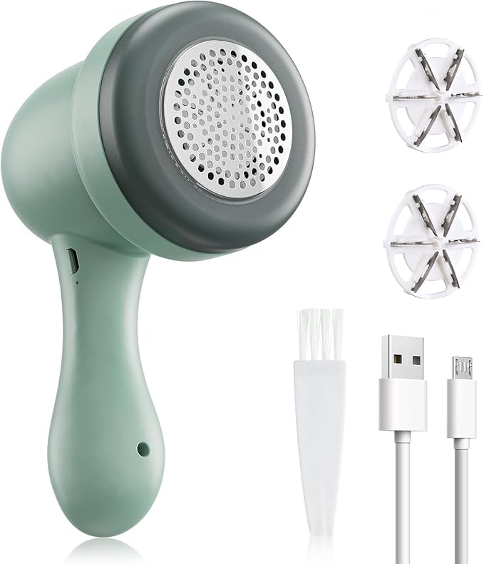 Fabric Shaver, Lint Remover for Clothes, Electric Lint Remover with 3 Replaceable Blades, Removes Fabric Pills, Rechargeable Sweater Defuzzer Pill Remover, Depiller Effectively Remove Pills, Lint