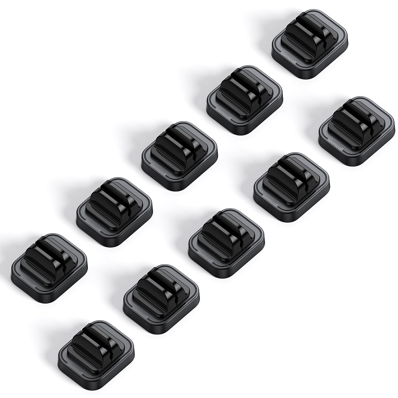 10Pack [Spring Fixed] Cord Holder Clips, Cord Organizer for Desk - Lamicall Adjustable Clips Cable Management, Phone Charger Cord Holder, Wall Car Desktop Nightstand Wire Cord Organizer