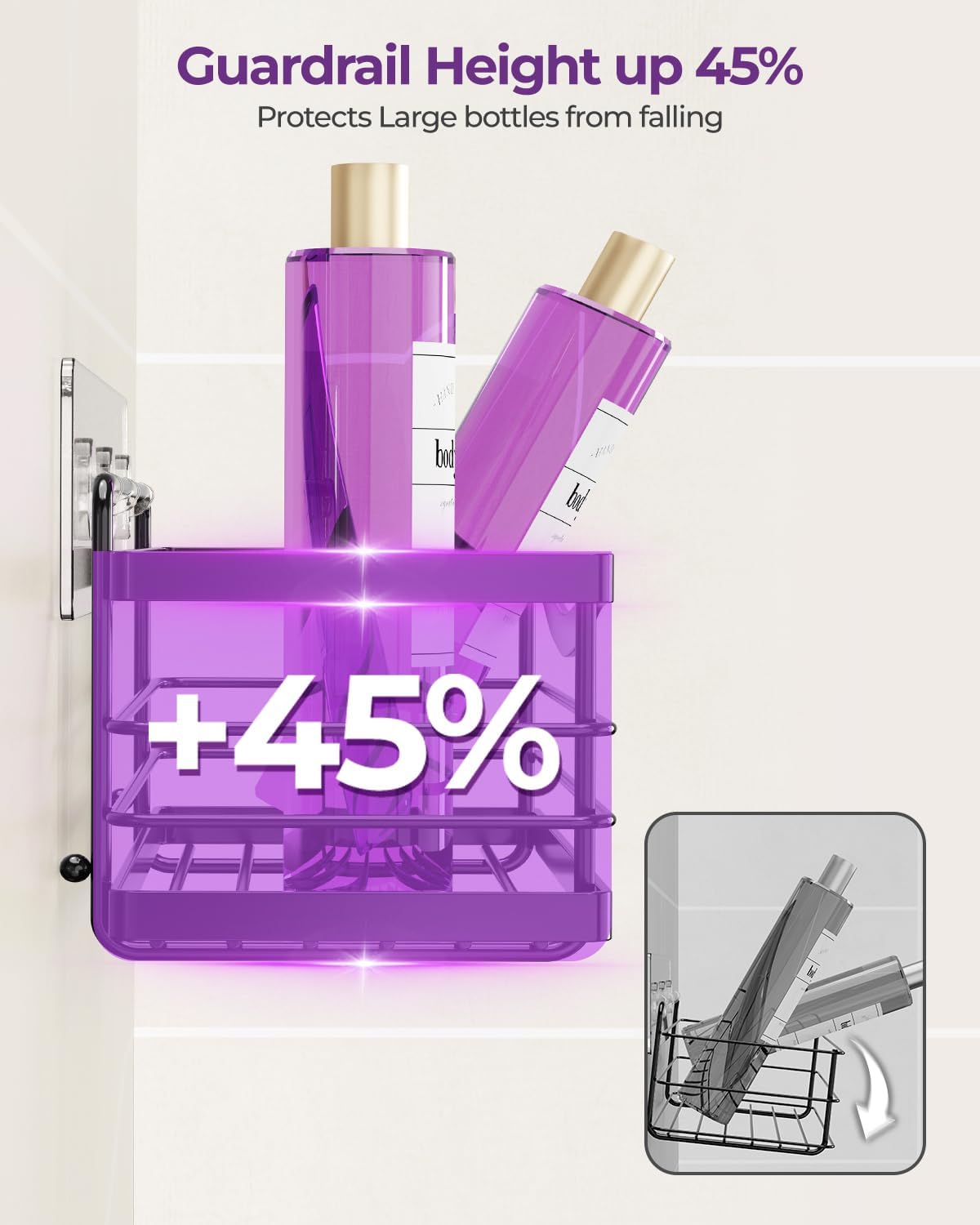 ODesign Shower Caddy 3 Pack-Shower Organizer Shelves Rack Rustproof SUS304 Stainless Steel for Bathroom Storage&Kitchen-No Drilling Adhesive Shower Caddy Shelf with 4 Hooks Suction Cup-Black