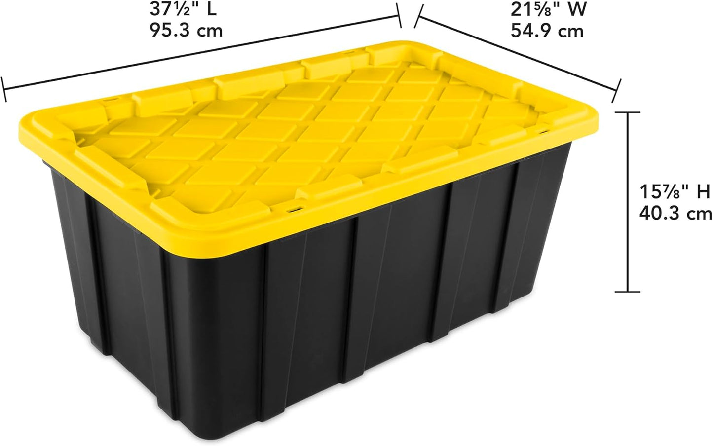 Sterilite 12-Pack Industrial Tote, Plastic Storage Container Bins with Lids, 38 Gallon - Heavy-Duty Organizing Containers for Closet, Bathroom, and Office
