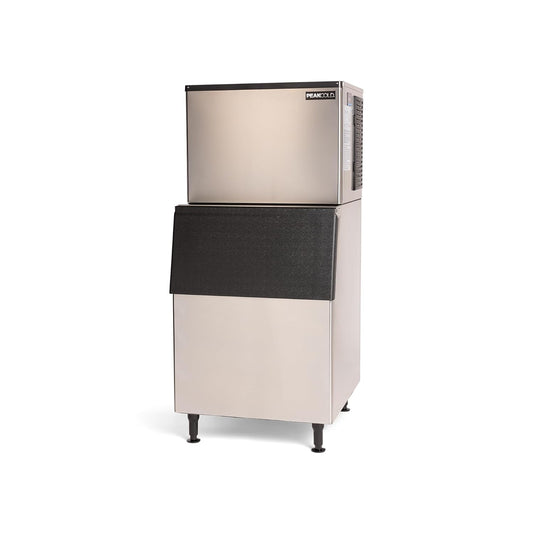 PeakCold Modular Commercial Ice Maker, 530 lbs/Day, 375lb Storage Bin, Floor Model Stainless Steel Half-Cube Ice Maker with Digital Controller