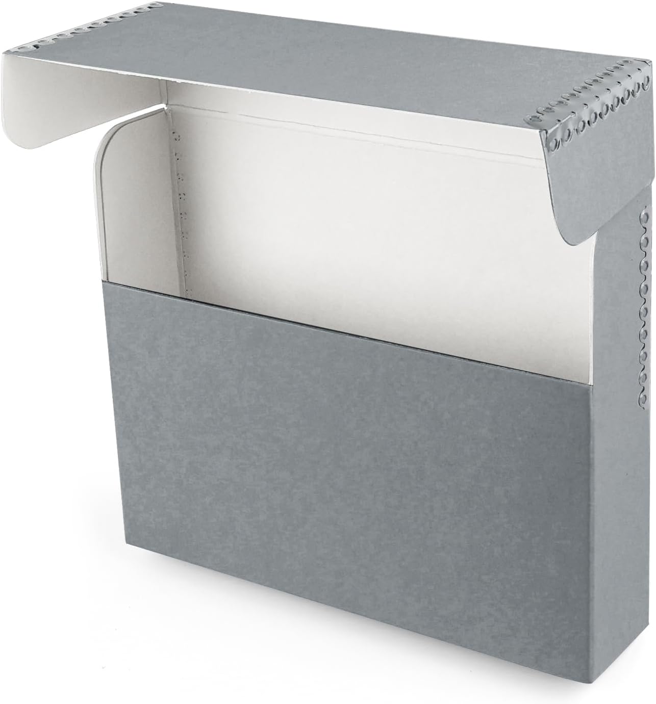 Lineco Archival Document Storage Box with Metal Edge, Acid-Free Gray Boxboard, Organize and Store Files, Prints, Photos, Letter-Sized Case 12.5" x 10.5" x 2.5" Wide