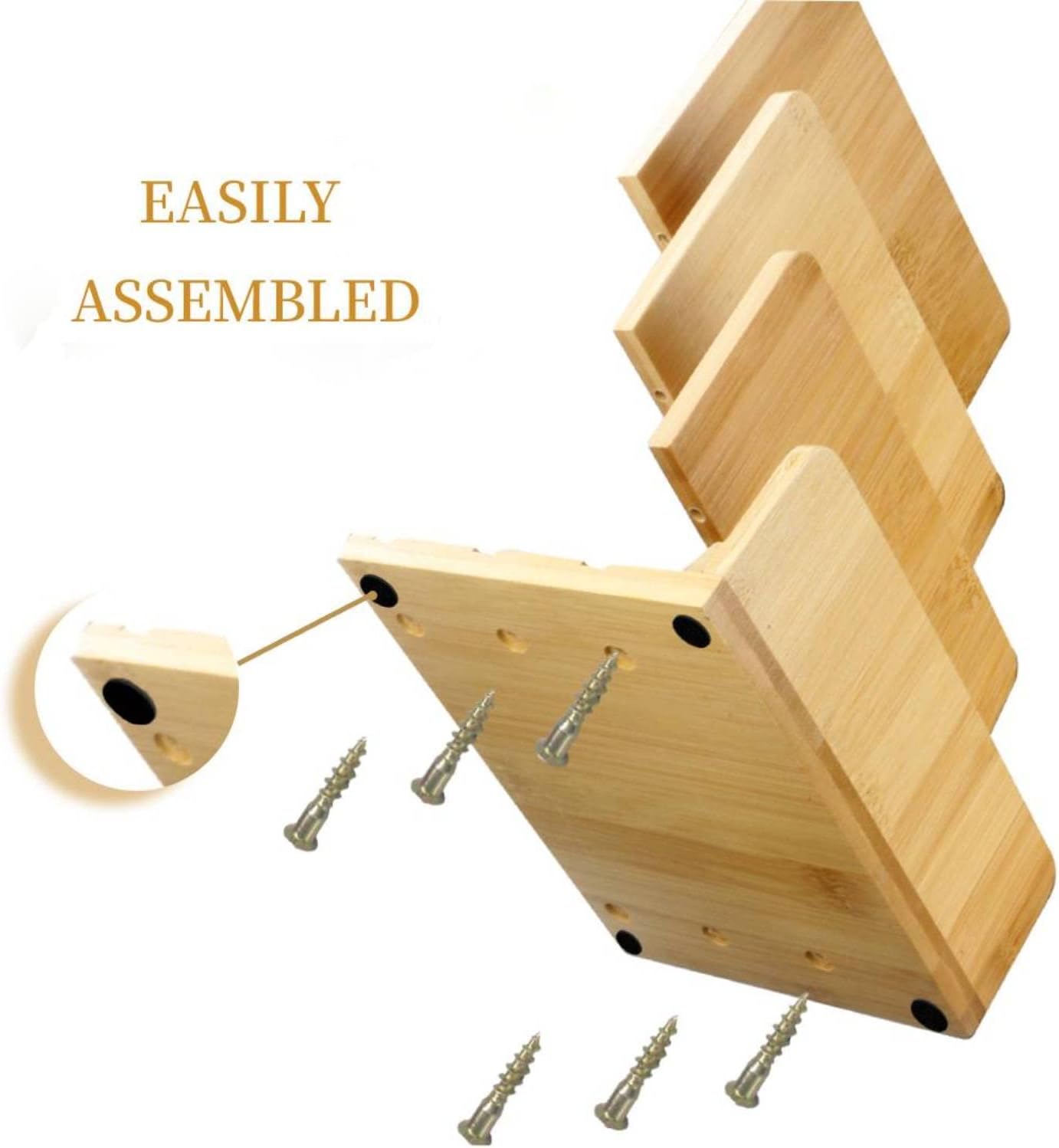 Desk File Mail Organizer Countertop Mail Sorters, Bamboo Desktop Mail Holder 3 Slots, Wood File Paper Holder for Letter Envelope Filing Cell Phone, Organizer Tray for Office & Home