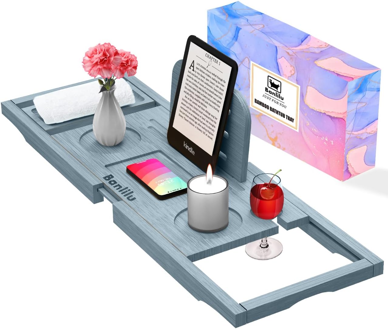 Premium Bathtub Caddy Tray - Bath Tray - Bath Tub Tray Table for Bathtub - Bath Caddy Tray for Bathtub, Expandable Size, Fits Most Bath Tubs