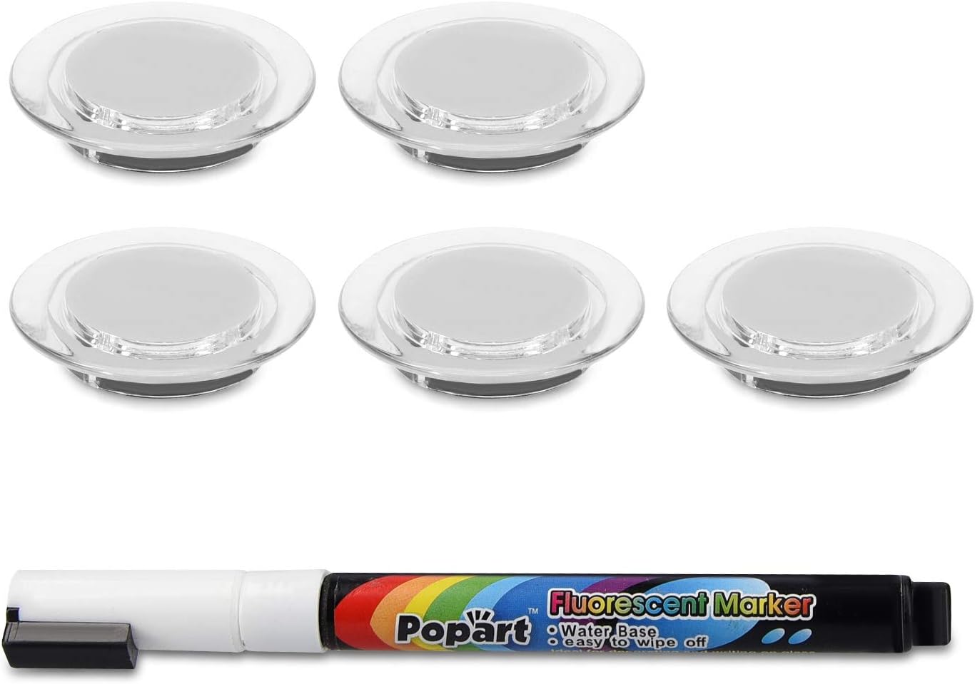 Navaris Magnetic Dry Erase Board - 16 x 24 inches Decorative White Board for Wall with Design, Includes 5 Magnets and Marker - Black Marble