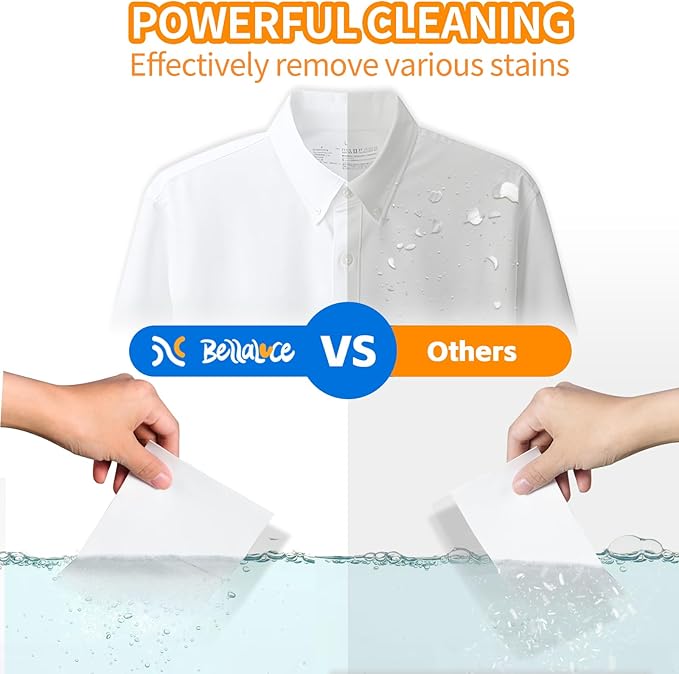 BellaLuce Laundry Detergent Sheets: 1 Home Size (240 Loads, Fresh Linen) & 2 Travel Size (32 Loads, Fresh Linen & Amber Nectar) | Portable for College, Dorm, Hotel, Family