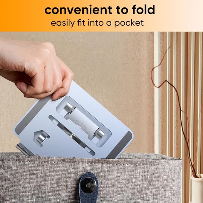 Saker 360° Rotating Laptop Stand, Aluminum Alloy Adjustable Height Ergonomic Computer Riser, Foldable Portable Desktop Stand with Cooling Design for 10-17 inch MacBook