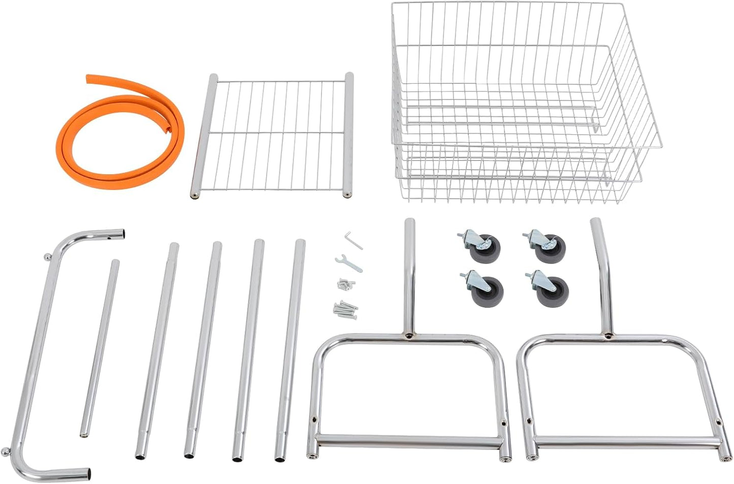 Laundry Basket with Wheels,Commercial Heavy Duty Rolling Wire Lau-ndry Ba-sket Cart with Rod Rack for Clothes Storage (Type 4)