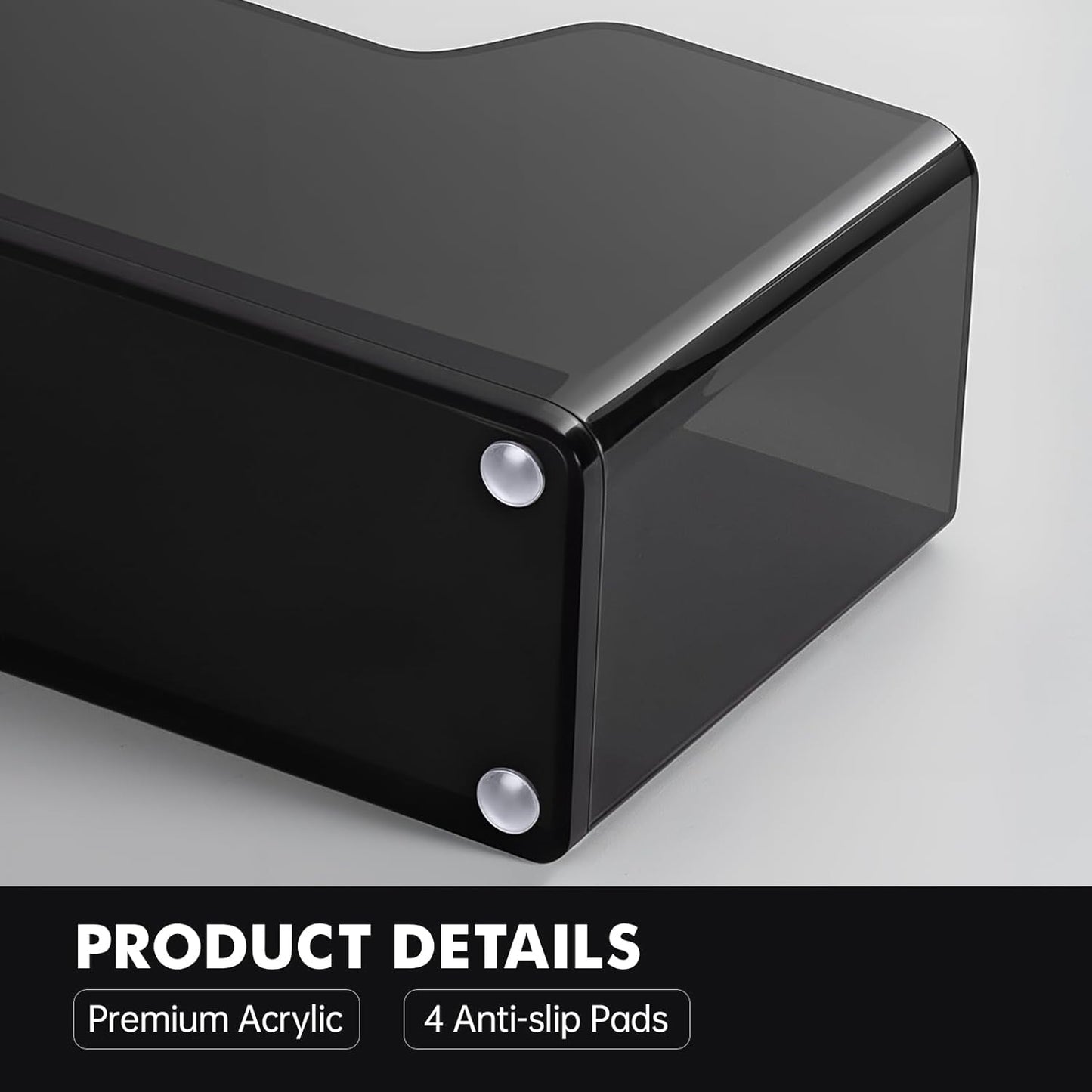 Acrylic Guest Towel Holder for Bathroom, Clear Waterproof Splashing Vertical Napkin Holder for Kitchen, Disposable Hand Towel Holder, Modern Dining Table Napkin Tray for Home, Hotel, Office-Black