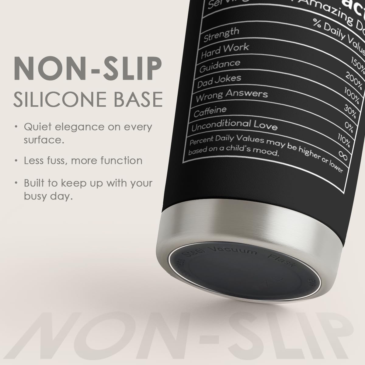 SANDJEST Tumbler Gifts for Dad from Daughter, Son - Dad Nutrition Facts 20oz Stainless Steel Insulated Coffee Travel Mug Christmas, Birthday, Father's Day Gift