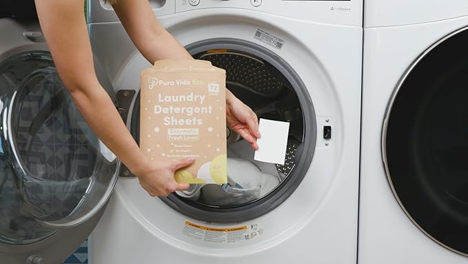Laundry Detergent Sheets - 36 Sheets (up to 72 Loads) - Fresh Linen Scent - Ideal for Sensitive Skin, Baby Clothes, Travel, & Dorm Living, Eco-Friendly, Plastic-Free Solution