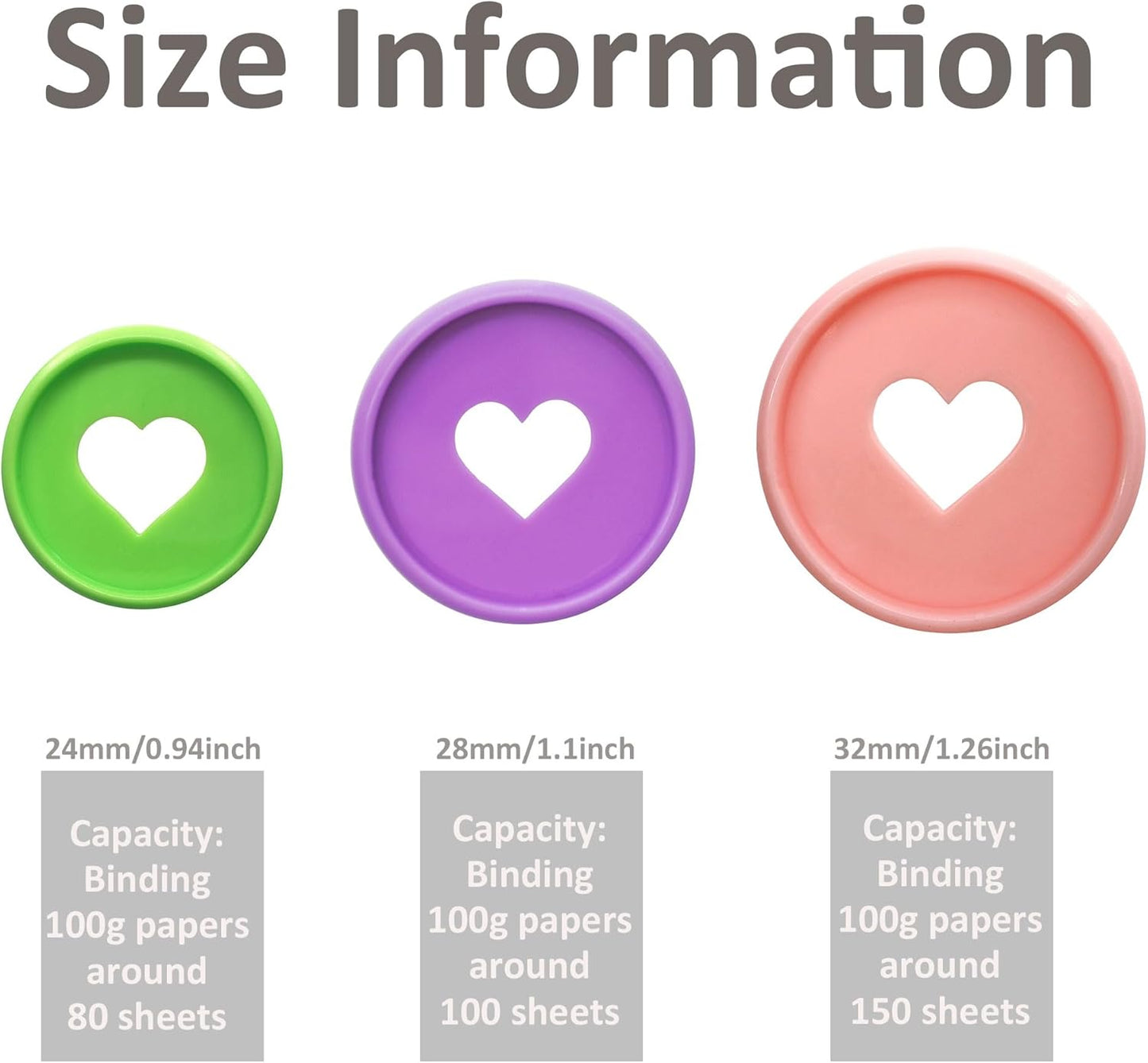 100pcs Planner Expander Discs 1.1Inch Book Binding Disc For Discbound Notebook Accessories Heart Binder Rings(Candy Mixed,1.1 inch/28 mm)