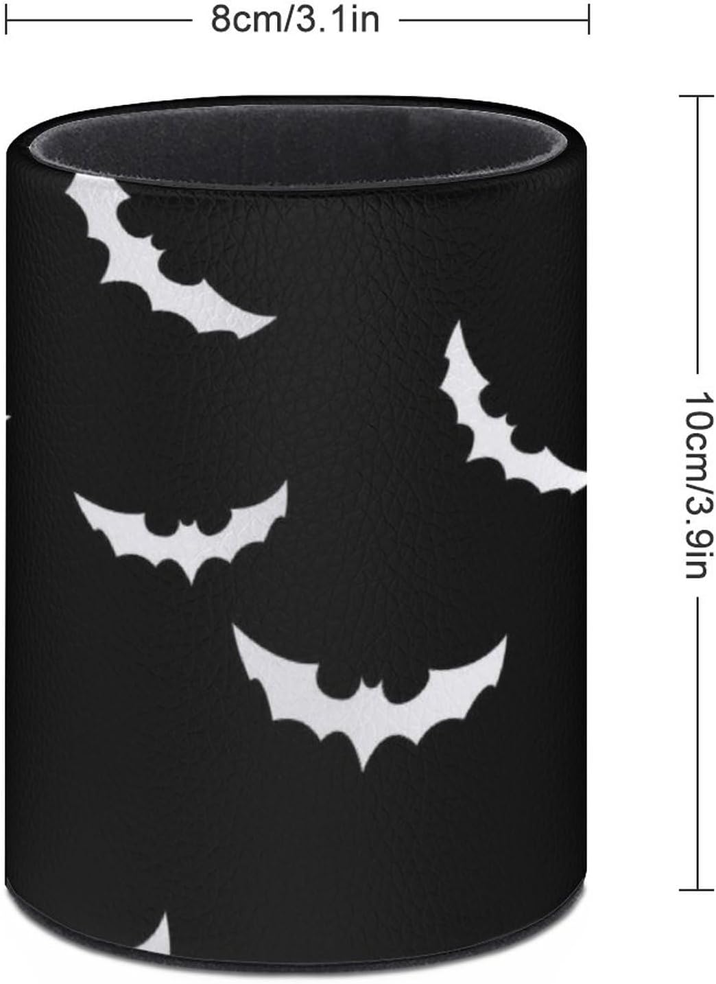 Halloween Bat Pen Holder Pencil Organizer Cute Pencil Cup Desk Decor Makeup Brush Holder PU Multifunctional Office Suppliesfor Home Classroom School