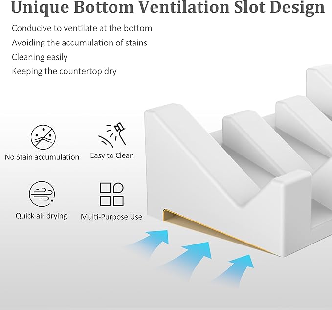 Silicone Self Draining Soap Dish, 1 Pcs, Bathtub/Shower Soap Holder with Drainage, White