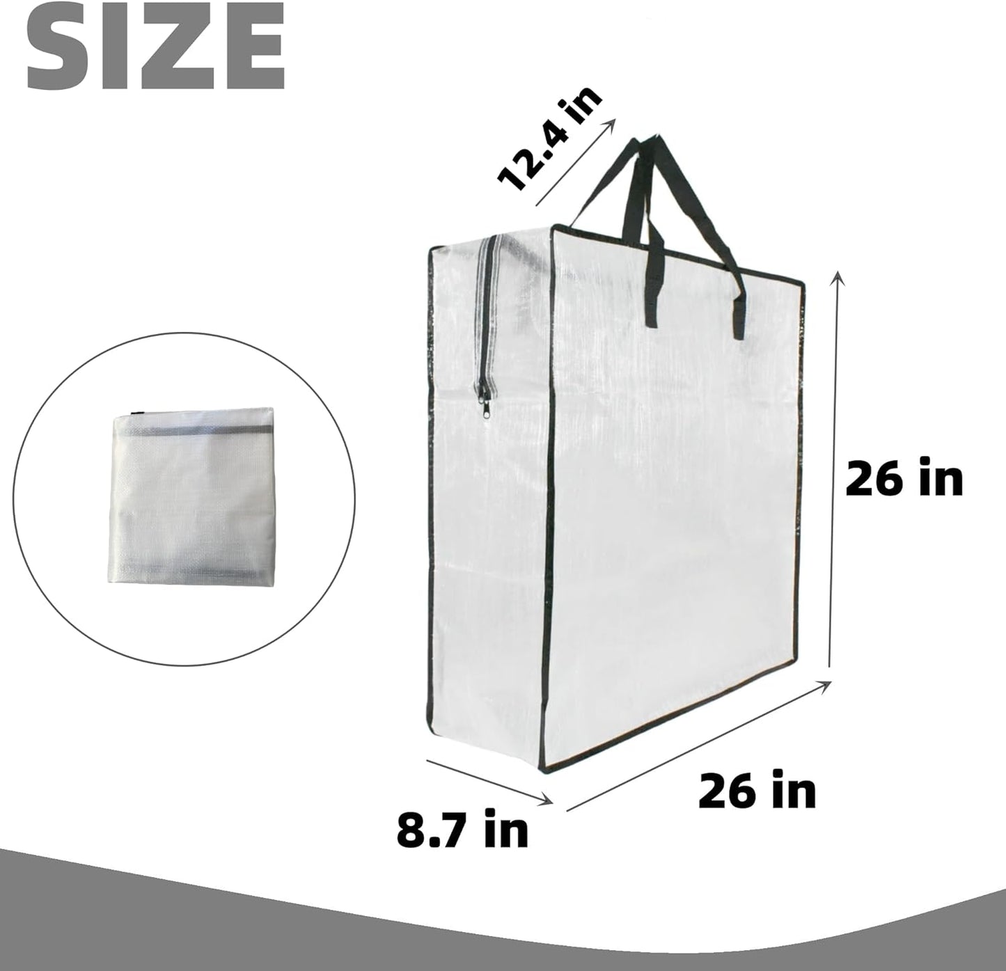 6 Pack Clear Storage Bags with Zipper and Handles, Blanket Bags For Closet Storage, Moving and Packing Supplies for College, Underbed Storage Organizer for Clothes Pillow Bedding Christmas Wreath