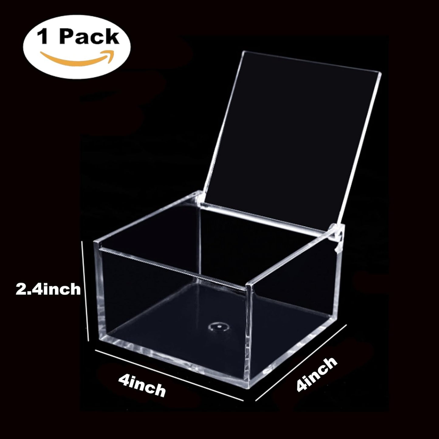 KissYou Acrylic Box with Lid Clear Storage Contanier Coffee Pod Holder Organizers Accessories Clear Hinged Lid Box