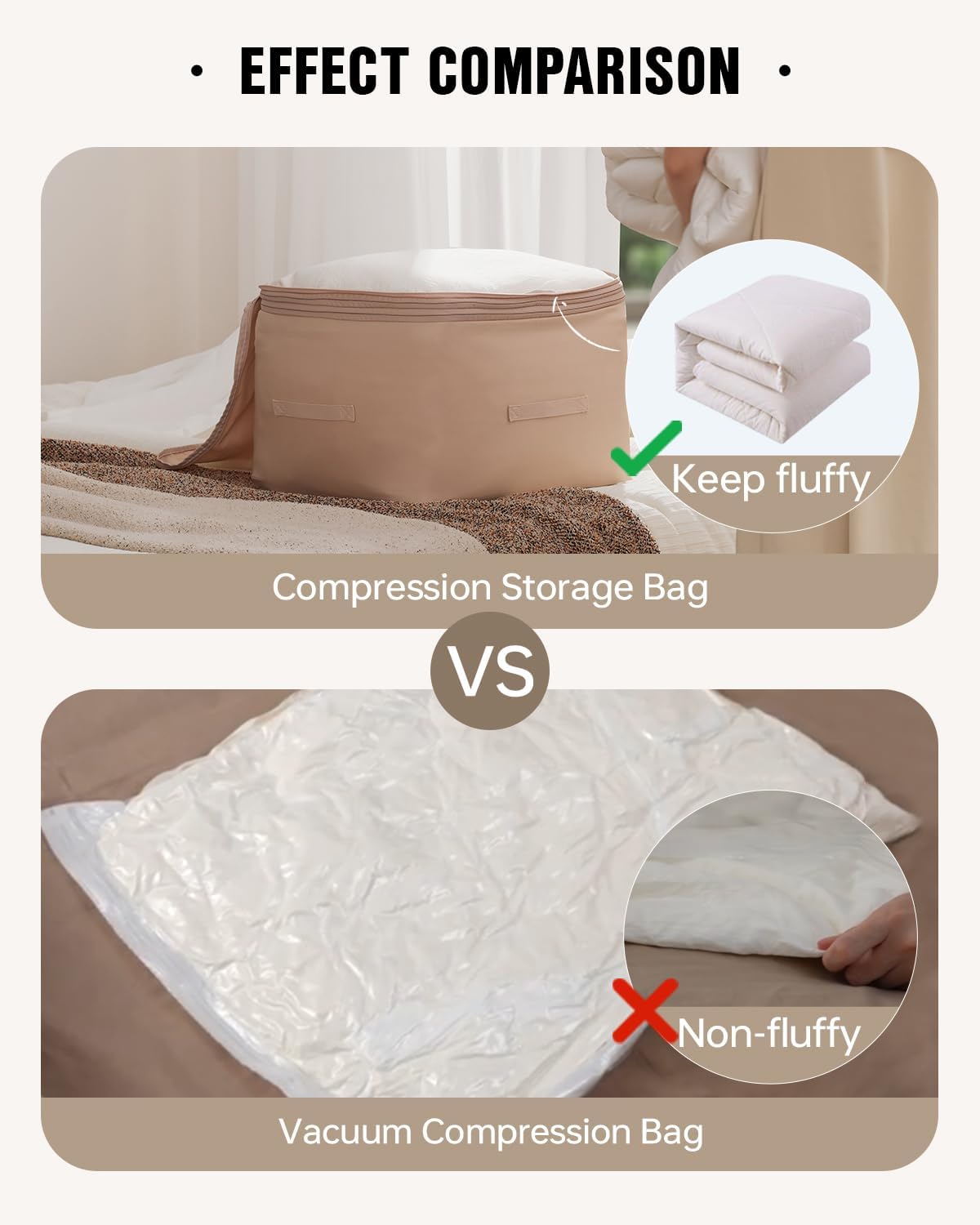 Eachy 3-Pack Comforter Storage Bag Blanket Storage Bags, 136L Compression Storage Bags for Blanket Comforter, Ultra Space Saving Self Compression Organizer