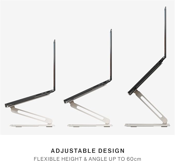 Native Union Desk Laptop Stand – Height Adjustable Ergonomic Computer Stand – Compatible with MacBook Air/Pro, iPad, Dell, HP, Lenovo, Microsoft Surface & Laptops & Tablets Up to 5kg (Sand Stone)