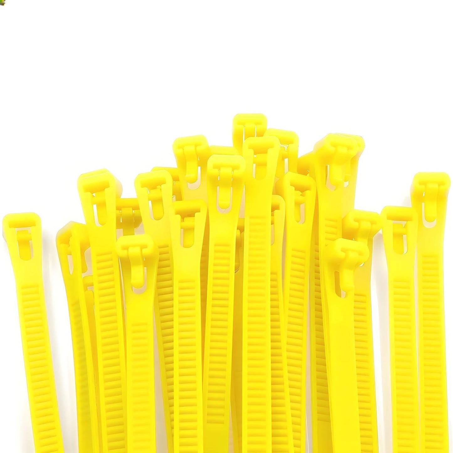 250 Pack 12 Inch Heavy Duty Reusable Zip Ties Yellow – UV Resistant, 55 LBS Tensile Strength, Weatherproof Cable Ties for Outdoor, Industrial, and Harsh Environments