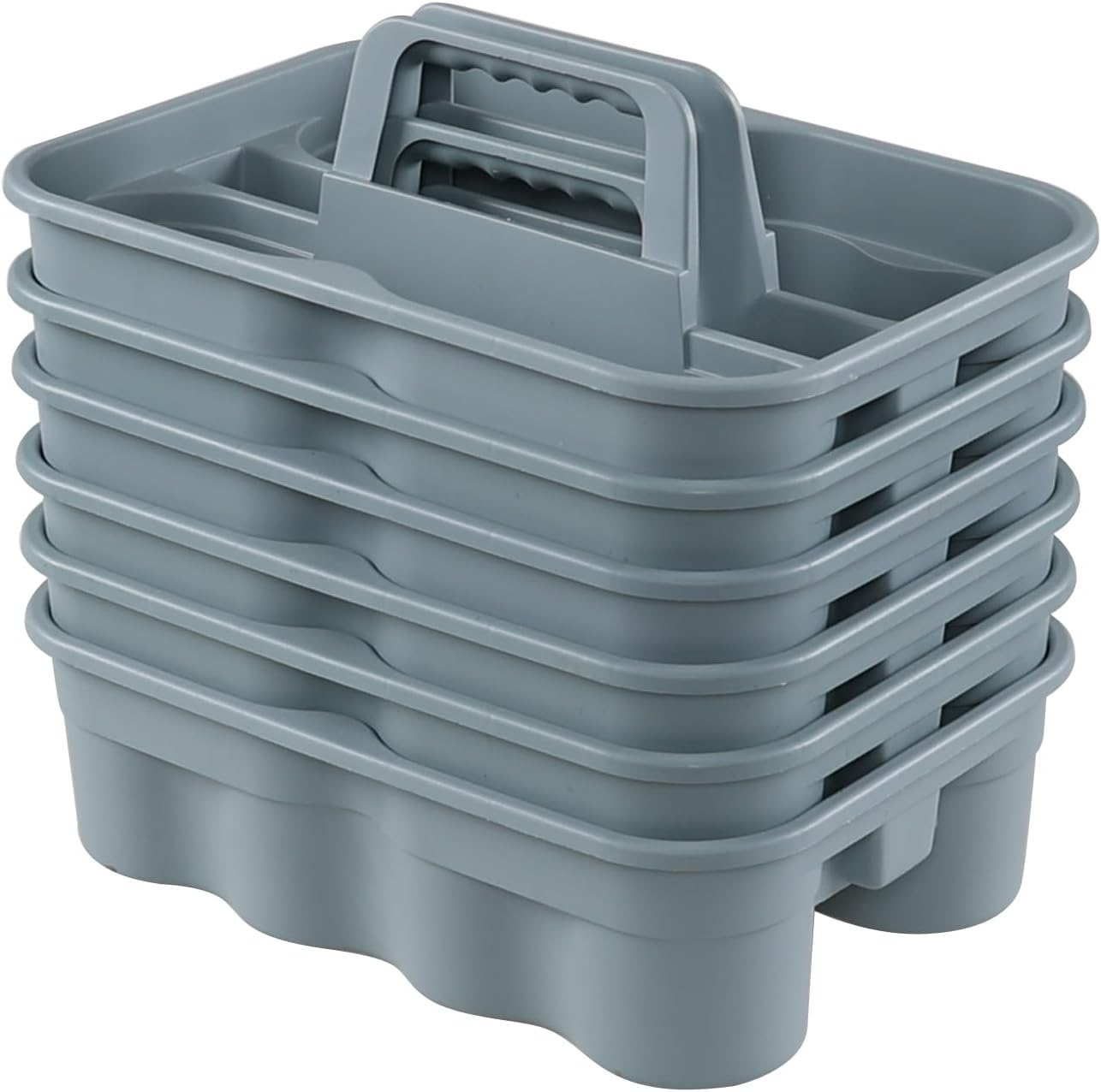 Taysisiter 6 Packs Plastic Cleaning Caddy with Handle, Portable Plastic Storage Caddies