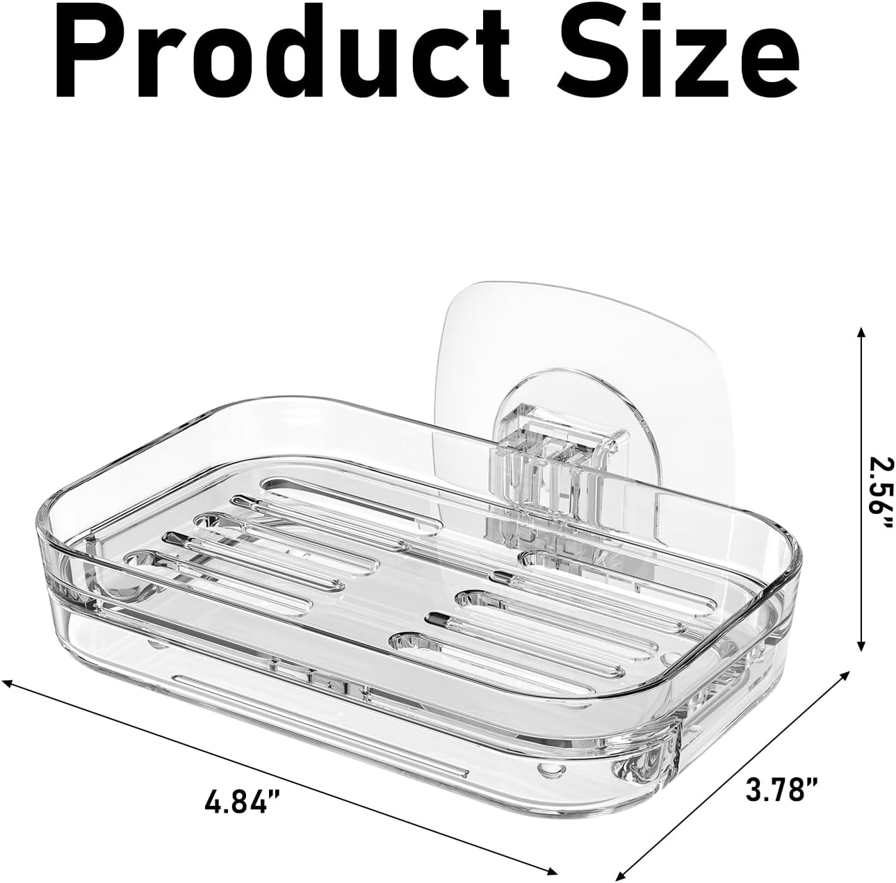 2-Pack No Drill Soap Holder - Strong Adhesive Soap Dish for Shower Wall Bathroom Kitchen Sink Rv Easy Install & Drain (2Pc Adhesive)