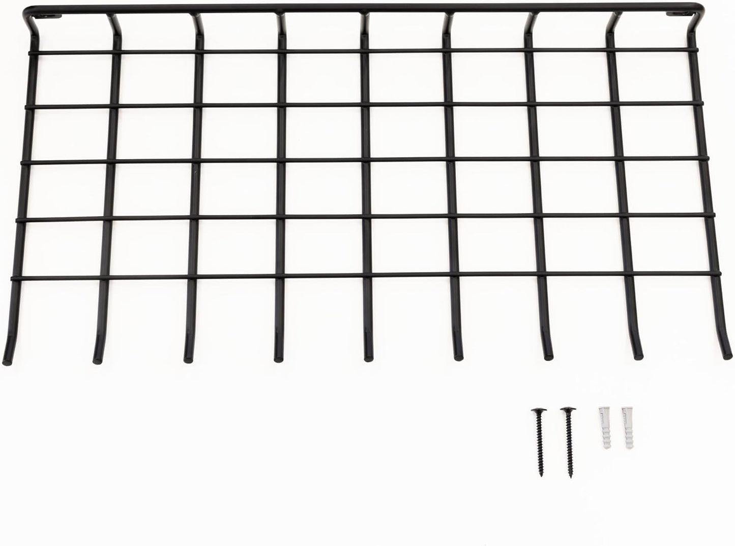 StoreYourBoard The Afton Laundry Room Shelf, Wire Shelving Wall Mounted, Hanging Hooks for Broom and Mop, Cleaning Supplies Shelf for Home and Garage, 17.5" x 9"