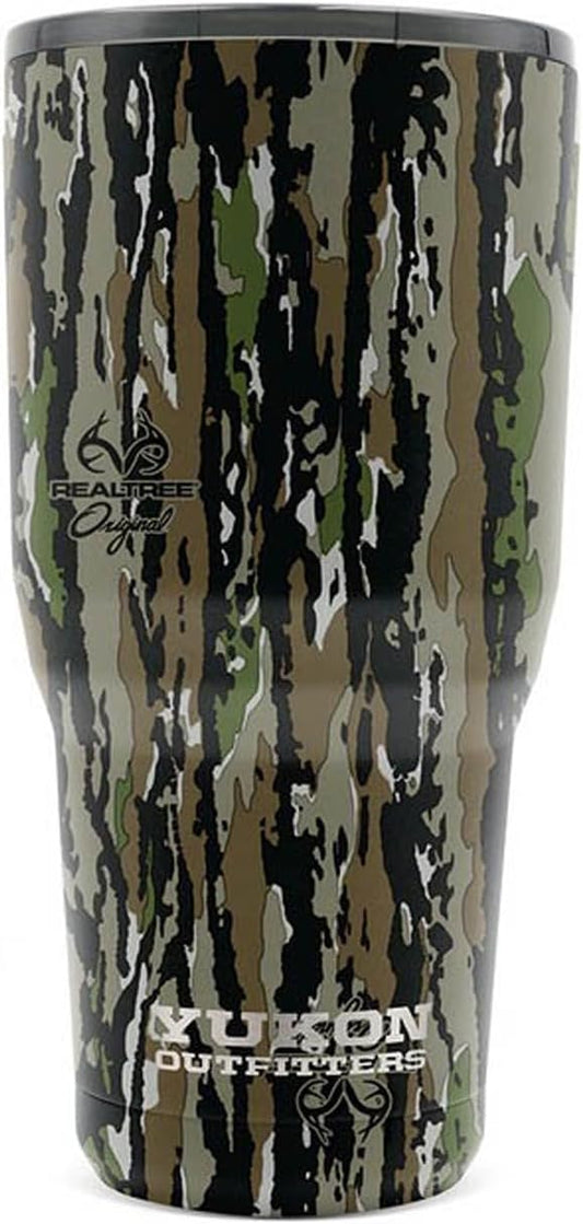 Yukon Outfitters Freedom High Grade 18/8 Corrosion-Resistant Stainless Steel Double Wall Vacuum Insulated Tumbler (30oz / 890ml) - 7.85" H x 3.9" Top Dia. / 2.9" Bottom dia., Real Tree Original