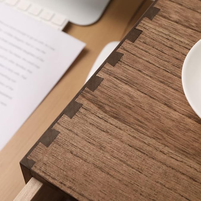 Wood 2 Drawer Desktop Organizer Cabinet - Desk Storage Box for Kitchen Counter,Dresser Tabletop -Wooden File Organizer Printer Machine Stand for Office Accessories Chest Dark (FAX2C-DK）