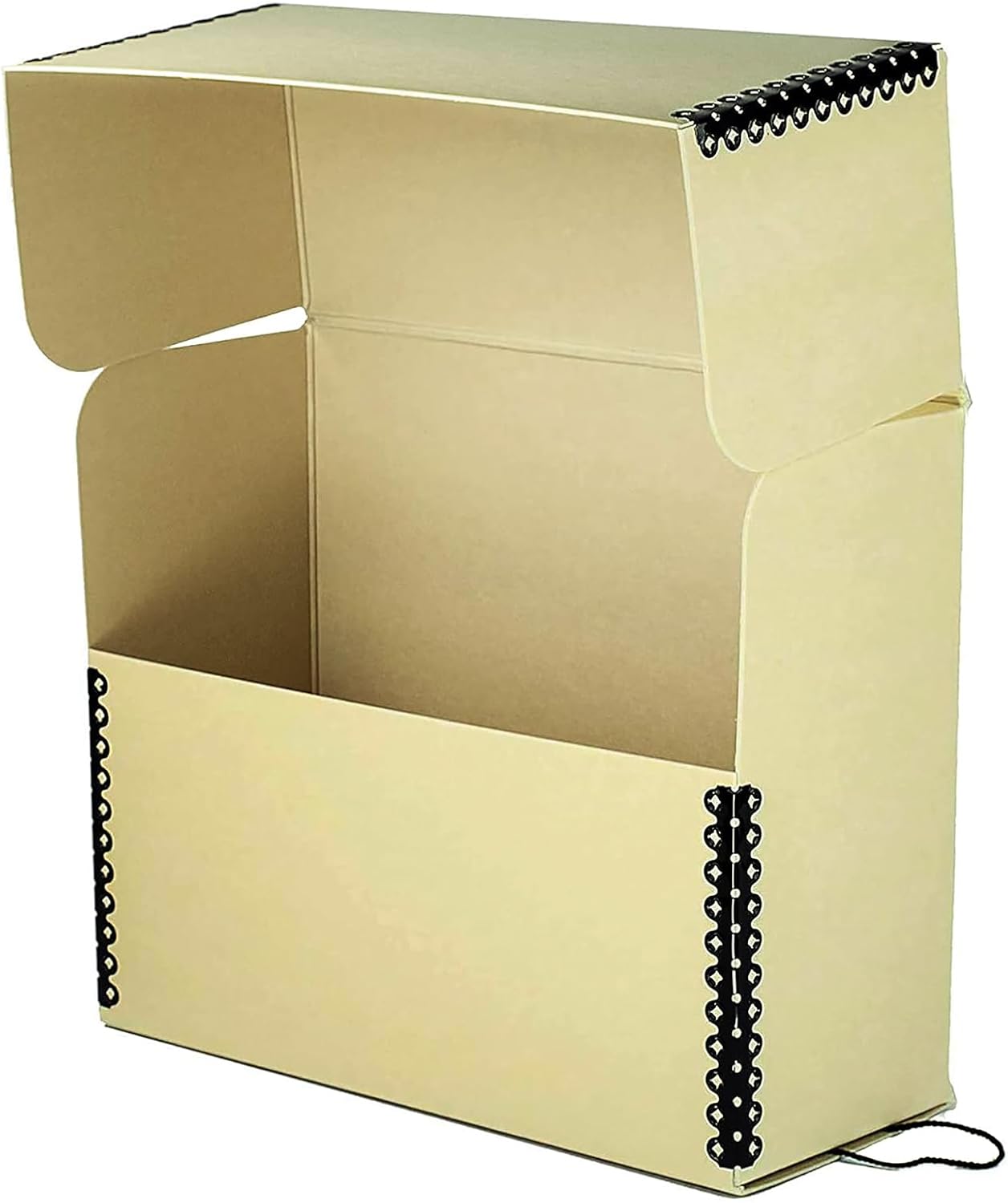 Lineco Archival Document Storage Box with Metal Edge, Acid-Free Tan Boxboard, Organize and Store Files, Prints, Photos, Legal-Sized Case 15.5" x 10.5" x 5" Wide, Pack of 2