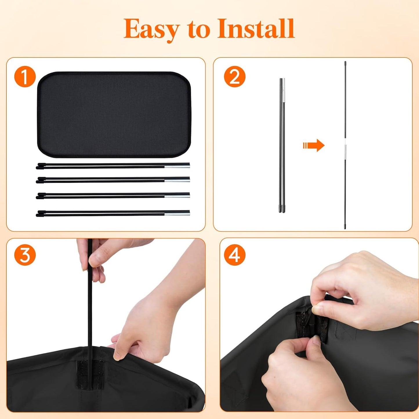 Lifewit 2 Pack Slim Laundry Hamper, Collapsible Narrow Laundry Basket, Small Tall Dirty Clothes Hampers with Handles for Bathroom Bedroom College Dorm, Black, 65L