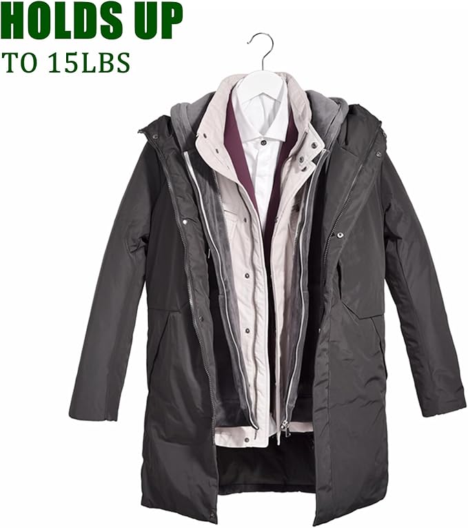 Amber Home White Wooden Hangers 30 Pack - Coat Hangers With Non-Slip Pant Bar for Shirts, Jackets, Dress