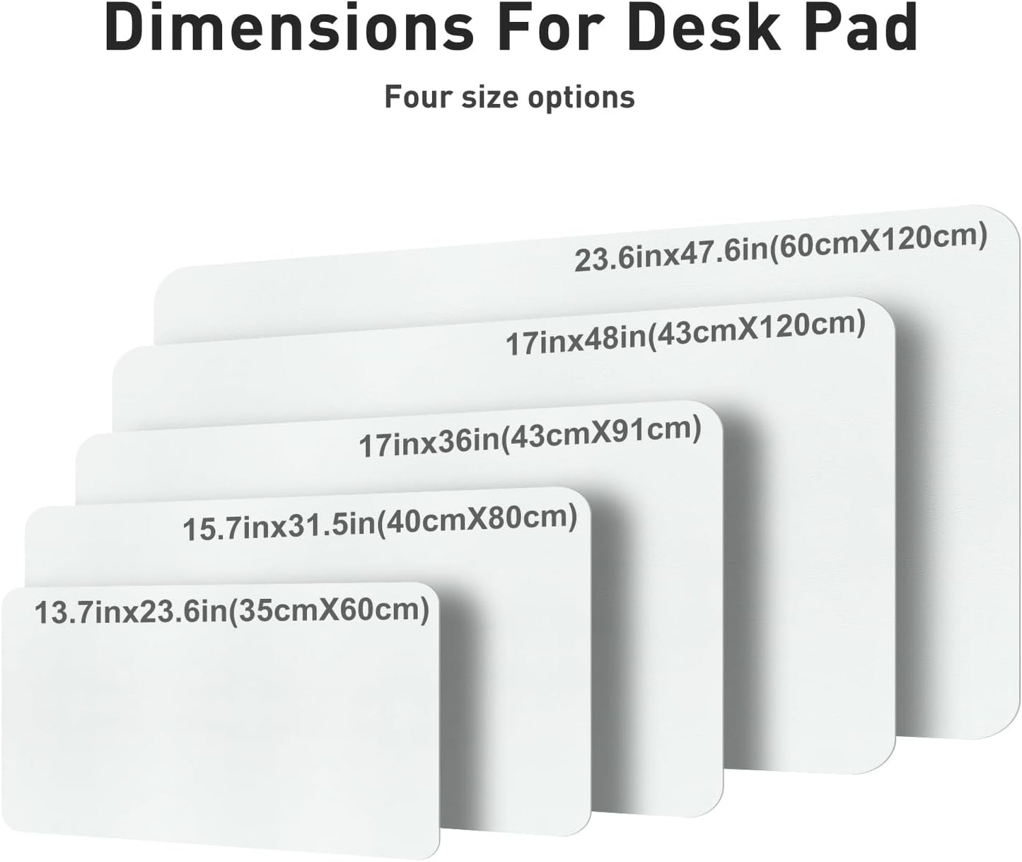 Aothia Faux Leather Desk Mat – Large Mouse Pad, Non-Slip PU Leather Blotter, Waterproof Writing Surface for Office and Home (Off-White, 47.2" x 23.6")