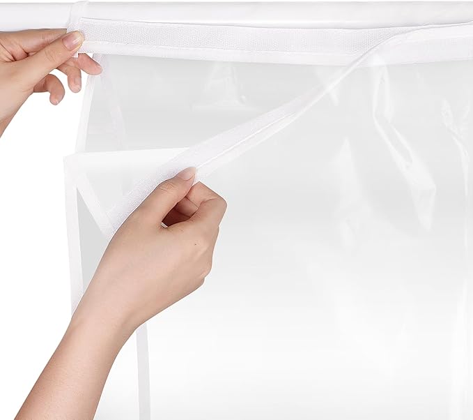 Zilink Hanging Garment Bags for Storage 50 inch (2 Pack) Clear Garment Rack Cover Fur Coat Bags for Closet Storage for Suit Fur Coats Leather Jackets Dress Storage